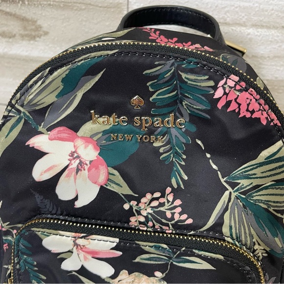 Kate Spade Black Floral Watson Lane Botanical Hartley Mini Backpack - Picture 2 of 10